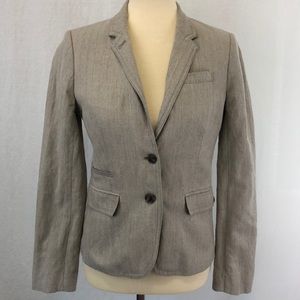 J. Crew Schoolboy Light Gray Herringbone Blazer